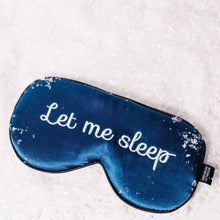 'Let Me Sleep' sleeping silk eye mask in snow moonlit skincare