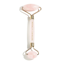 Moonlit Skincare Rose Quartz Facial Roller Tool on white background