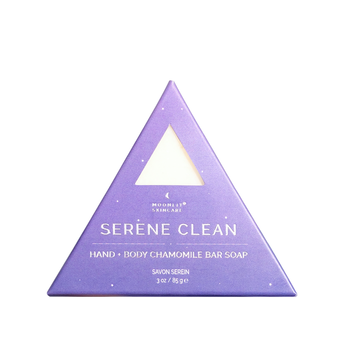 Serene Clean Soap bar on white background
